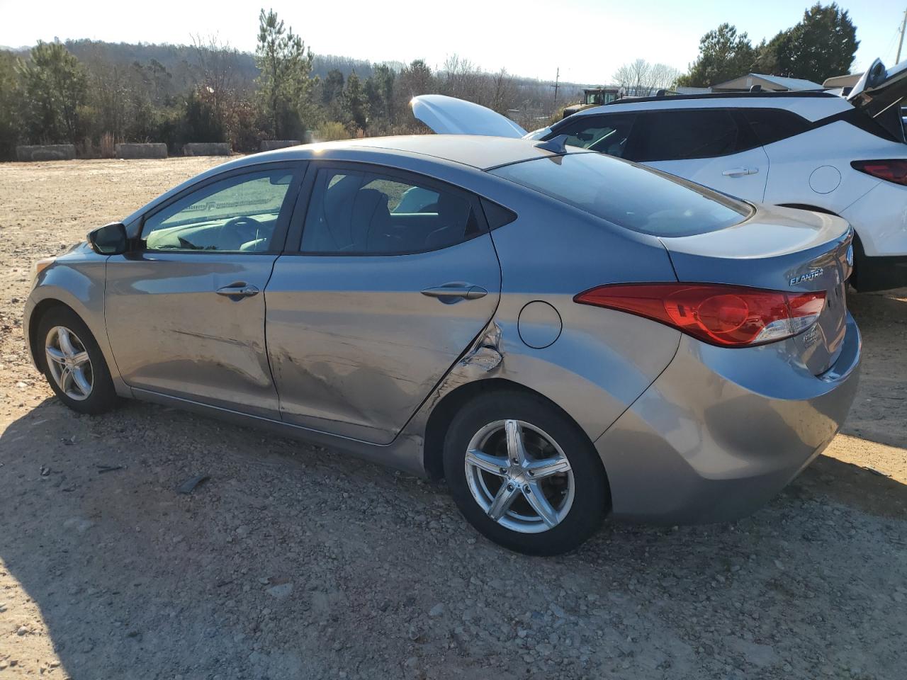 2011 Hyundai Elantra VIN KMHDH4AE4BU120838 Copart auction photo, side / rear end damage thumbnail 2