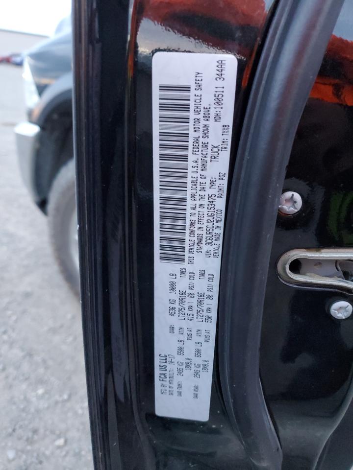 2018 RAM 2500 VIN 3C6UR5CJ2JG153475 Copart auction photo, rear end / minor dent/scratches damage thumbnail 12