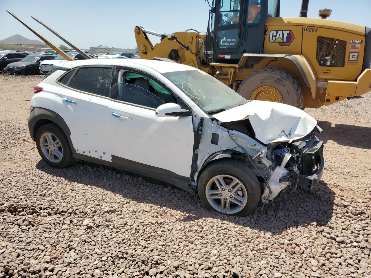 2023 Hyundai Kona VIN KM8K22AB0PU009178 Copart auction photo, front end / side damage thumbnail 4