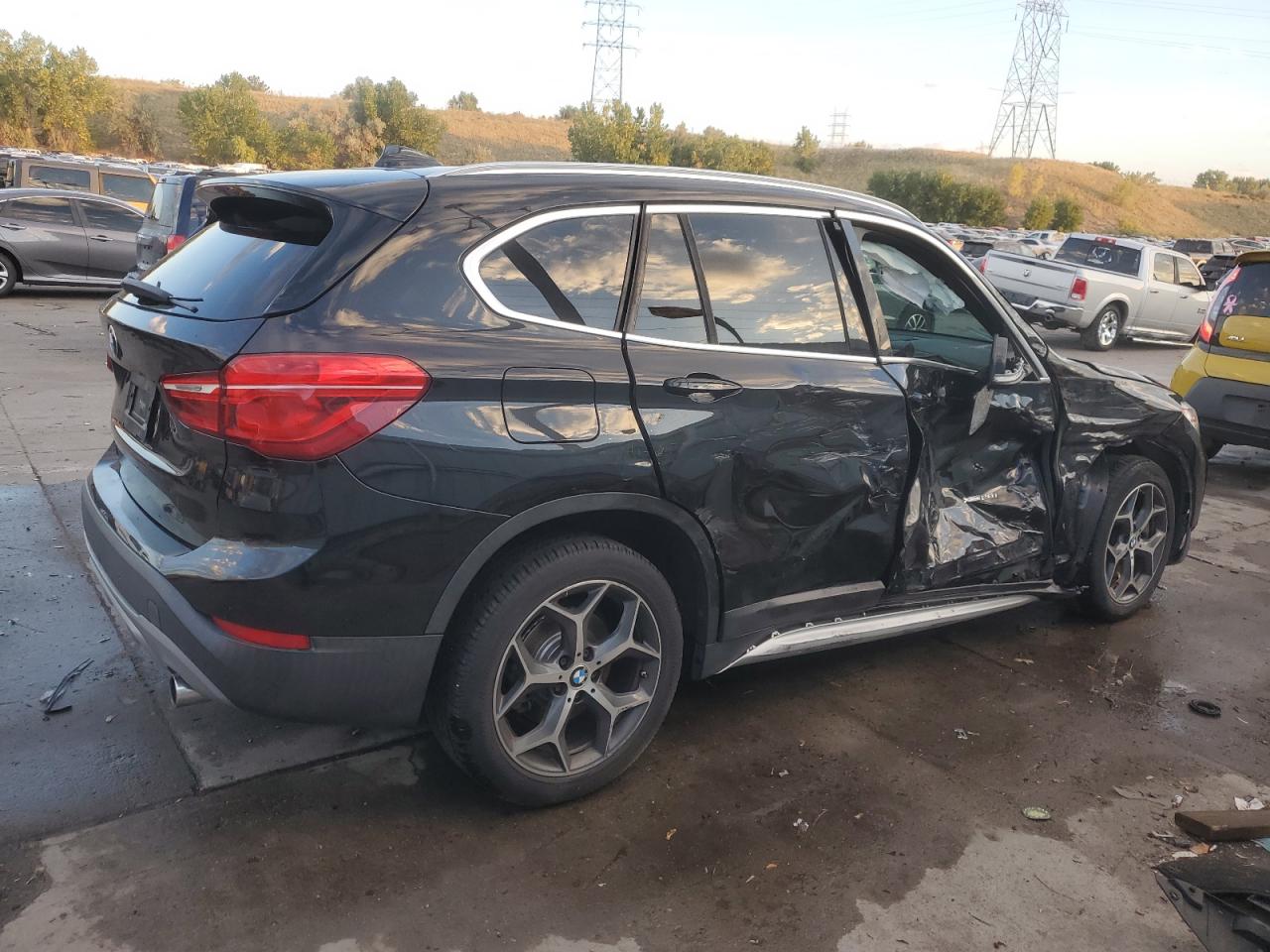 2016 BMW X1 VIN WBXHT3C33GP886451 Copart auction photo, side / front end damage thumbnail 3
