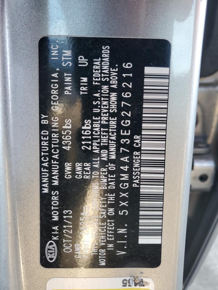 2014 KIA Optima VIN 5XXGM4A73EG276216 Copart auction photo, front end / rear end damage thumbnail 12