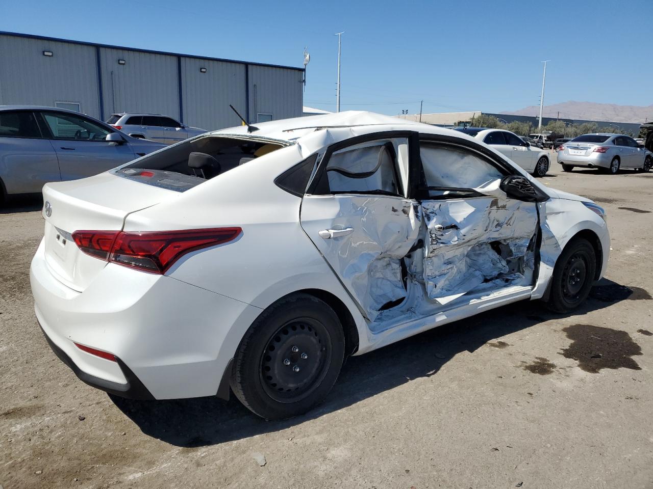2018 Hyundai Accent VIN 3KPC24A39JE035121 Copart auction photo, side damage thumbnail 3
