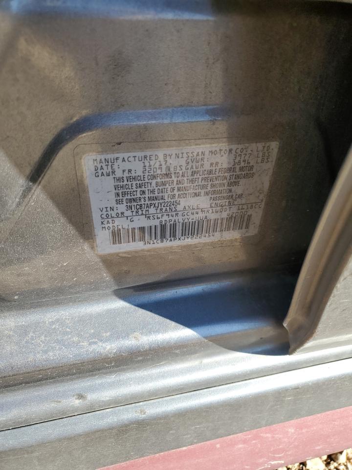 2018 Nissan Sentra VIN 3N1CB7APXJY222454 Copart auction photo, front end damage thumbnail 15