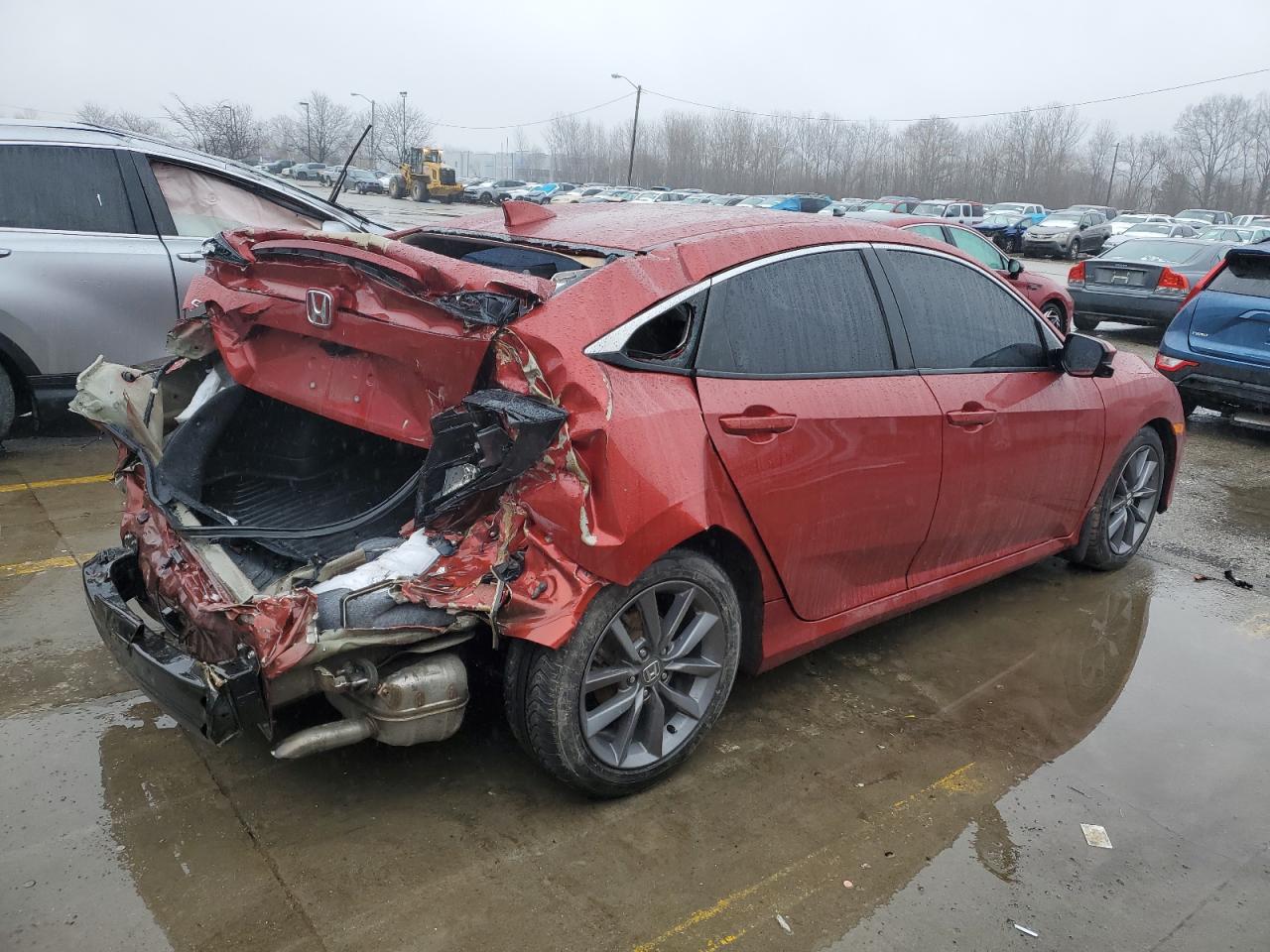 2019 Honda Civic VIN 19XFC1F31KE003072 Copart auction photo, rear end damage thumbnail 3