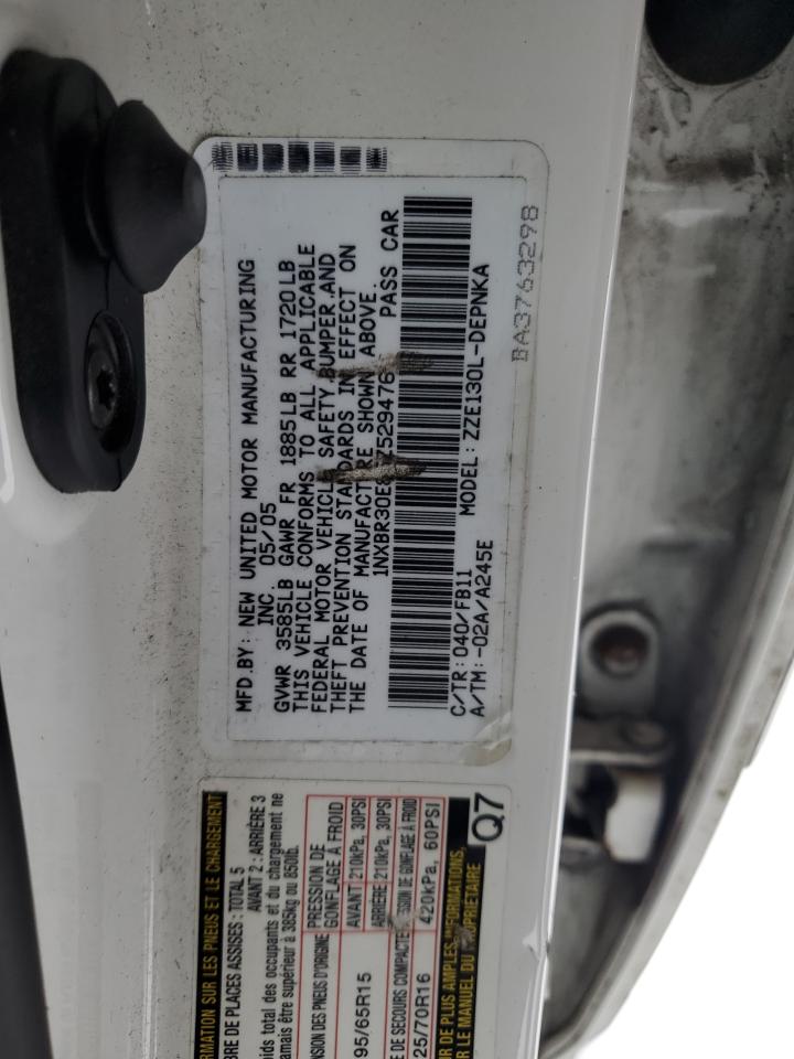 2005 Toyota Corolla VIN 1NXBR30E85Z529476 Copart auction photo, rear end / minor dent/scratches damage thumbnail 12
