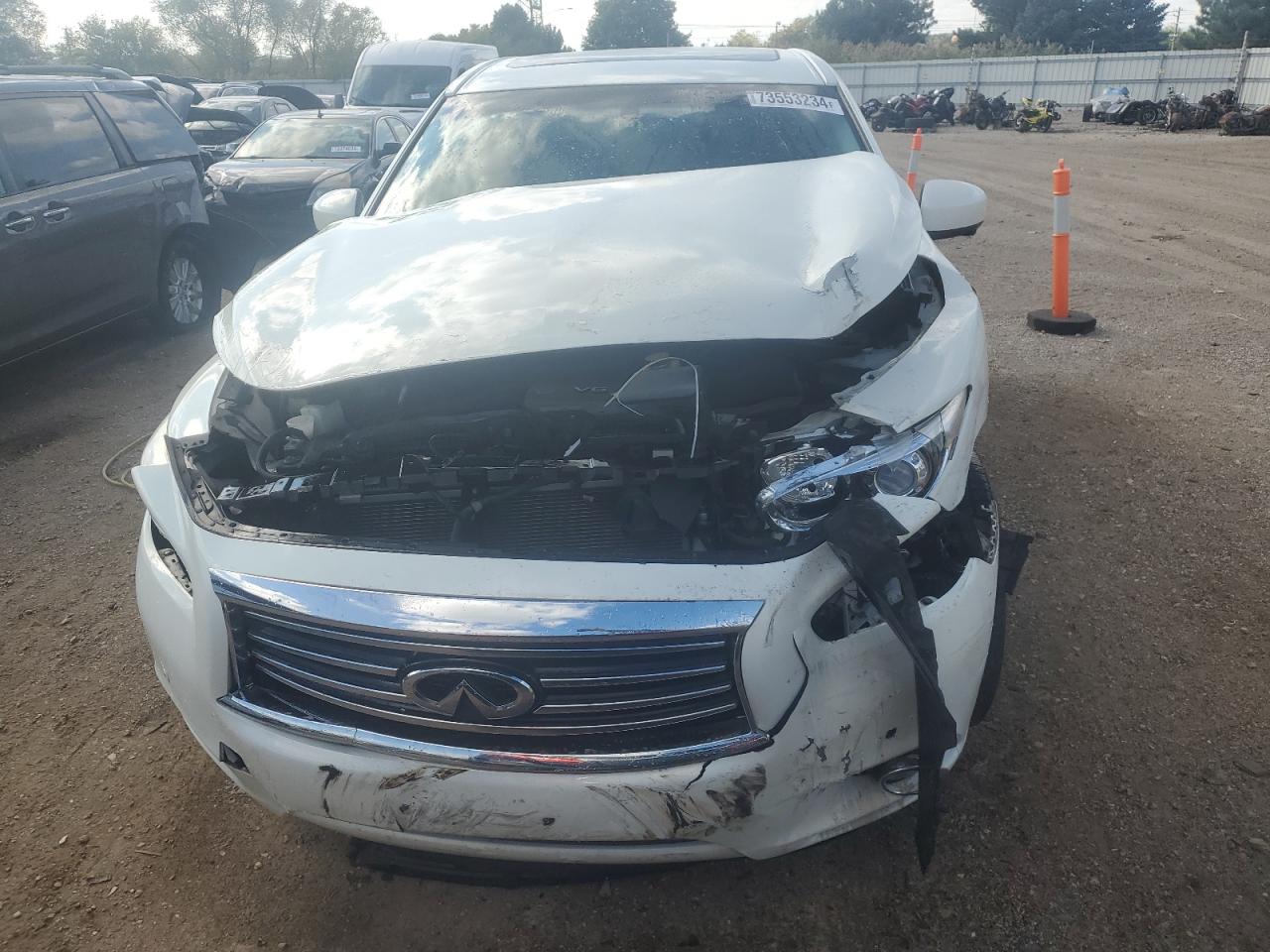 2013 Infiniti JX VIN 5N1AL0MM1DC309792 Copart auction photo, front end damage thumbnail 5