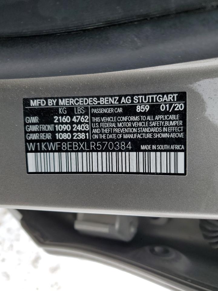 2020 Mercedes-Benz C-klasse VIN W1KWF8EBXLR570384 Copart auction photo, front end / minor dent/scratches damage thumbnail 13