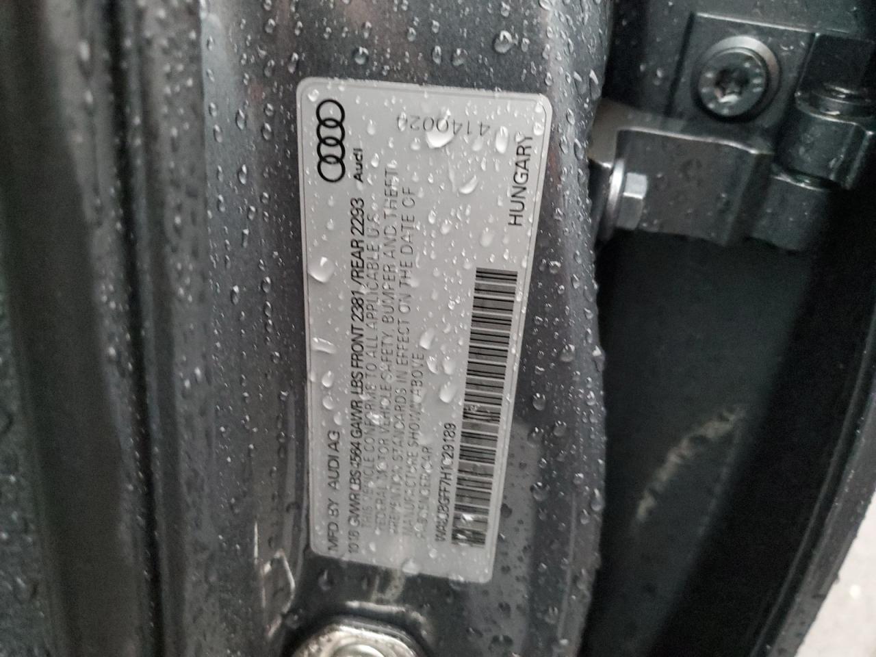 2017 Audi A3 VIN WAUJ8GFF7H1029189 Copart auction photo, side damage thumbnail 12