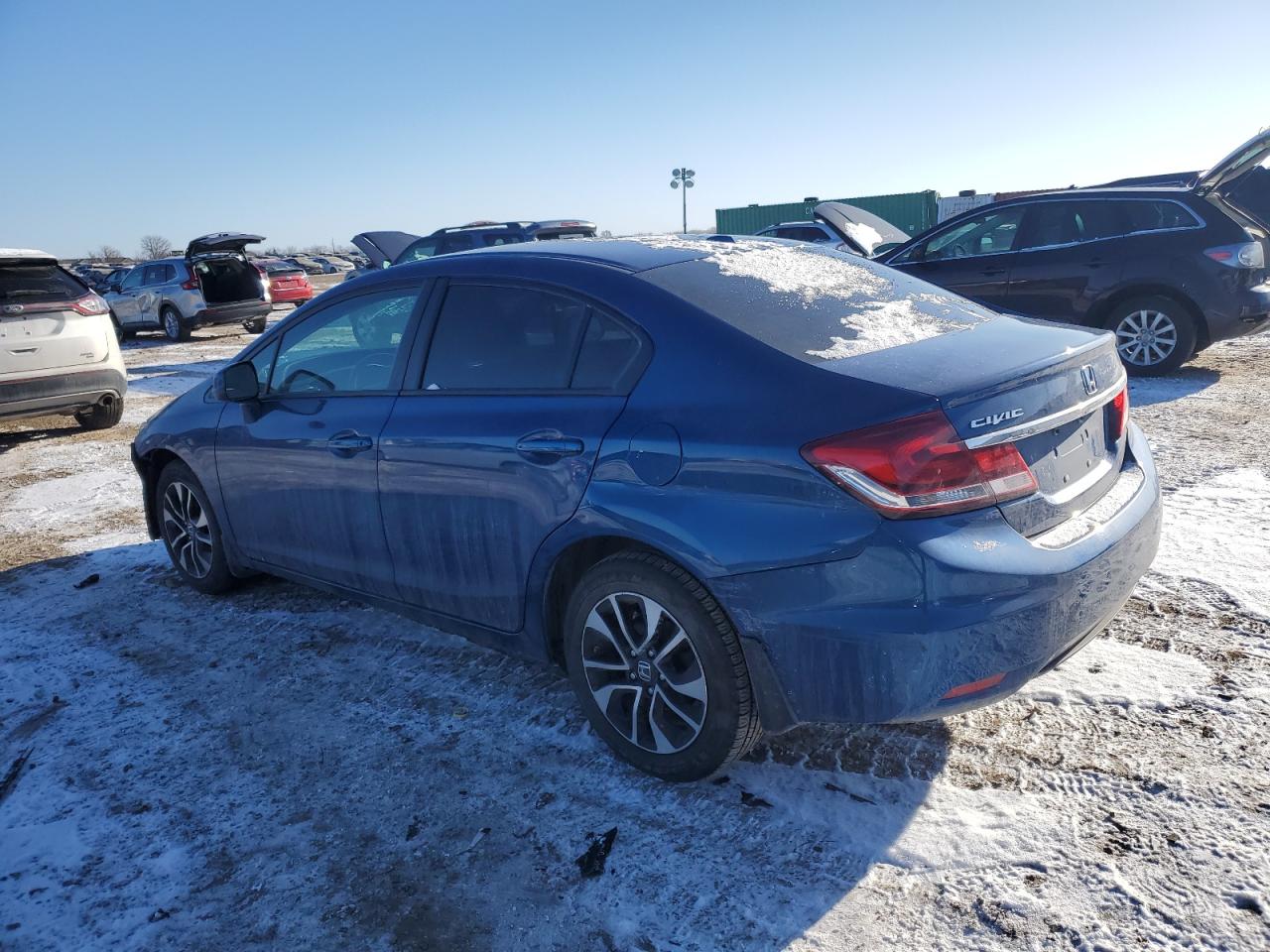 2013 Honda Civic VIN 2HGFB2F95DH558158 Copart auction photo, side / front end damage thumbnail 2