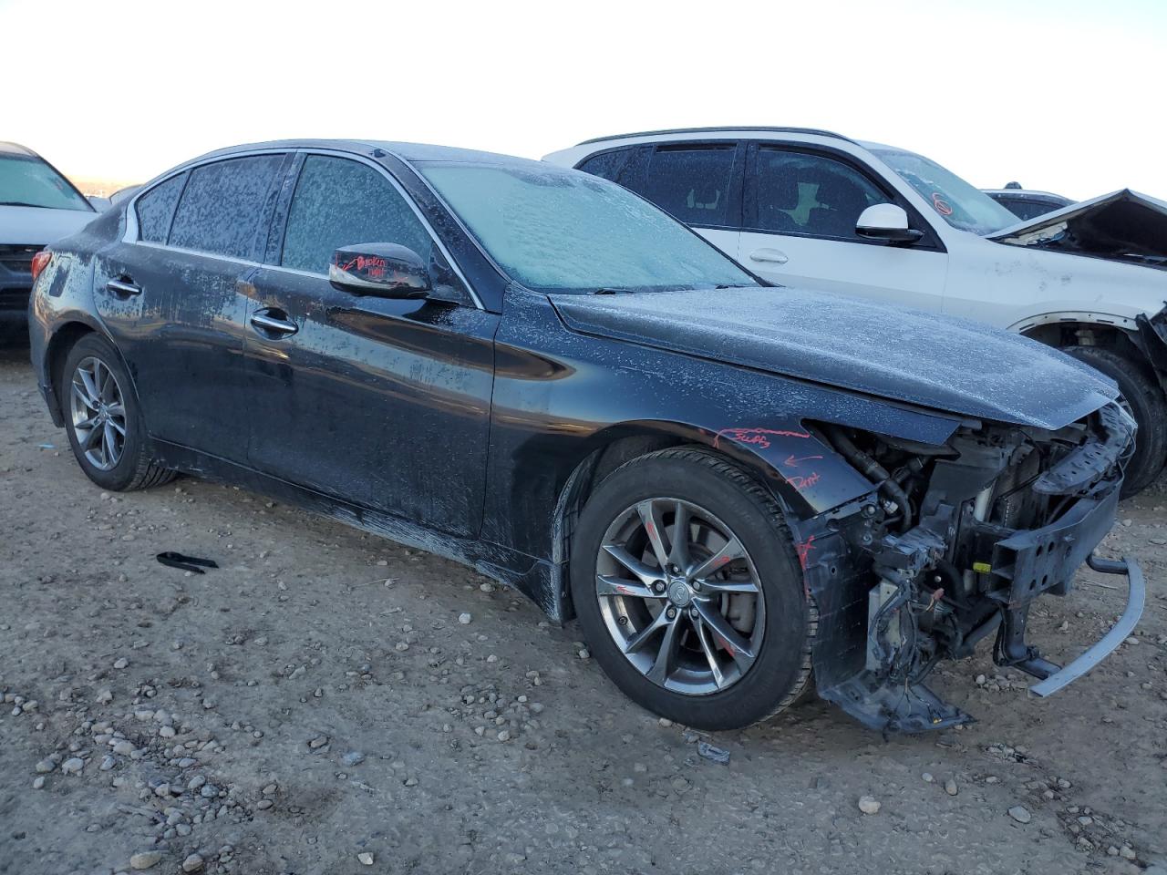 2014 Infiniti Q50 VIN JN1AV7AR6EM701656 Copart auction photo, front end / minor dent/scratches damage thumbnail 4