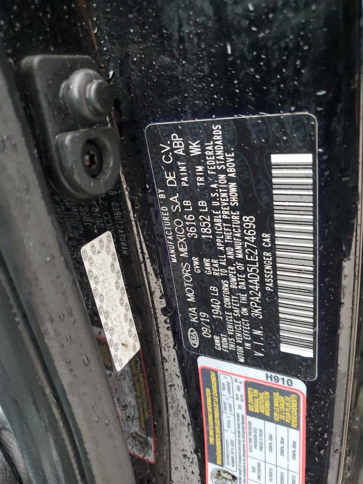 2020 KIA Rio VIN 3KPA24AD5LE274698 Copart auction photo, front end damage thumbnail 12