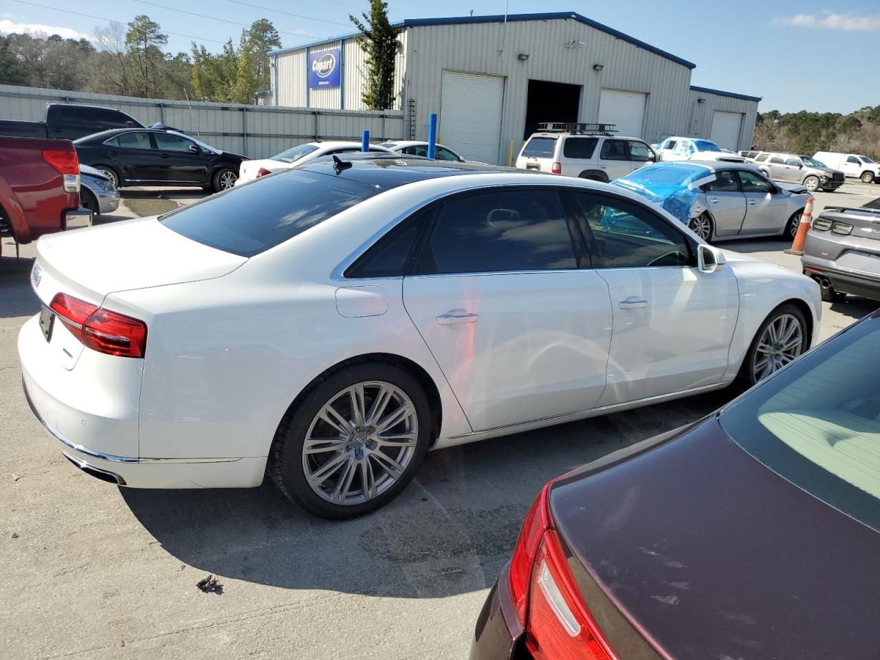 2015 Audi A8 VIN WAU3GAFD7FN032980 Copart auction photo, front end damage thumbnail 3