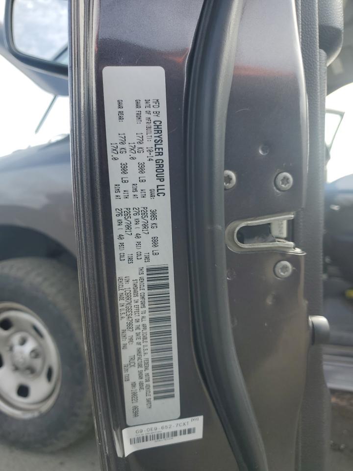 2014 RAM 1500 VIN 1C6RR7KG6ES479687 Copart auction photo, rear end / side damage thumbnail 13