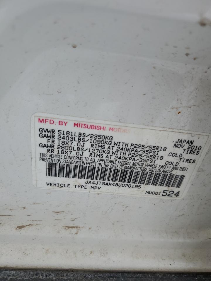 2011 Mitsubishi Outlander VIN JA4JT5AX4BU020195 Copart auction photo, front end / minor dent/scratches damage thumbnail 13