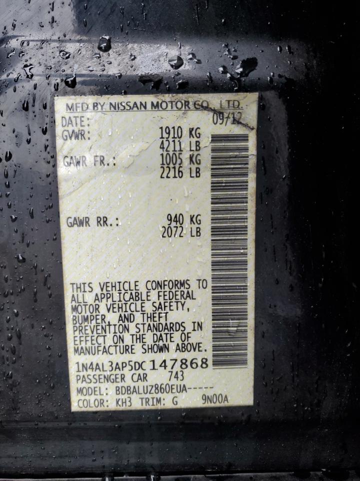 2013 Nissan Altima VIN 1N4AL3AP5DC147868 Copart auction photo, front end damage thumbnail 12