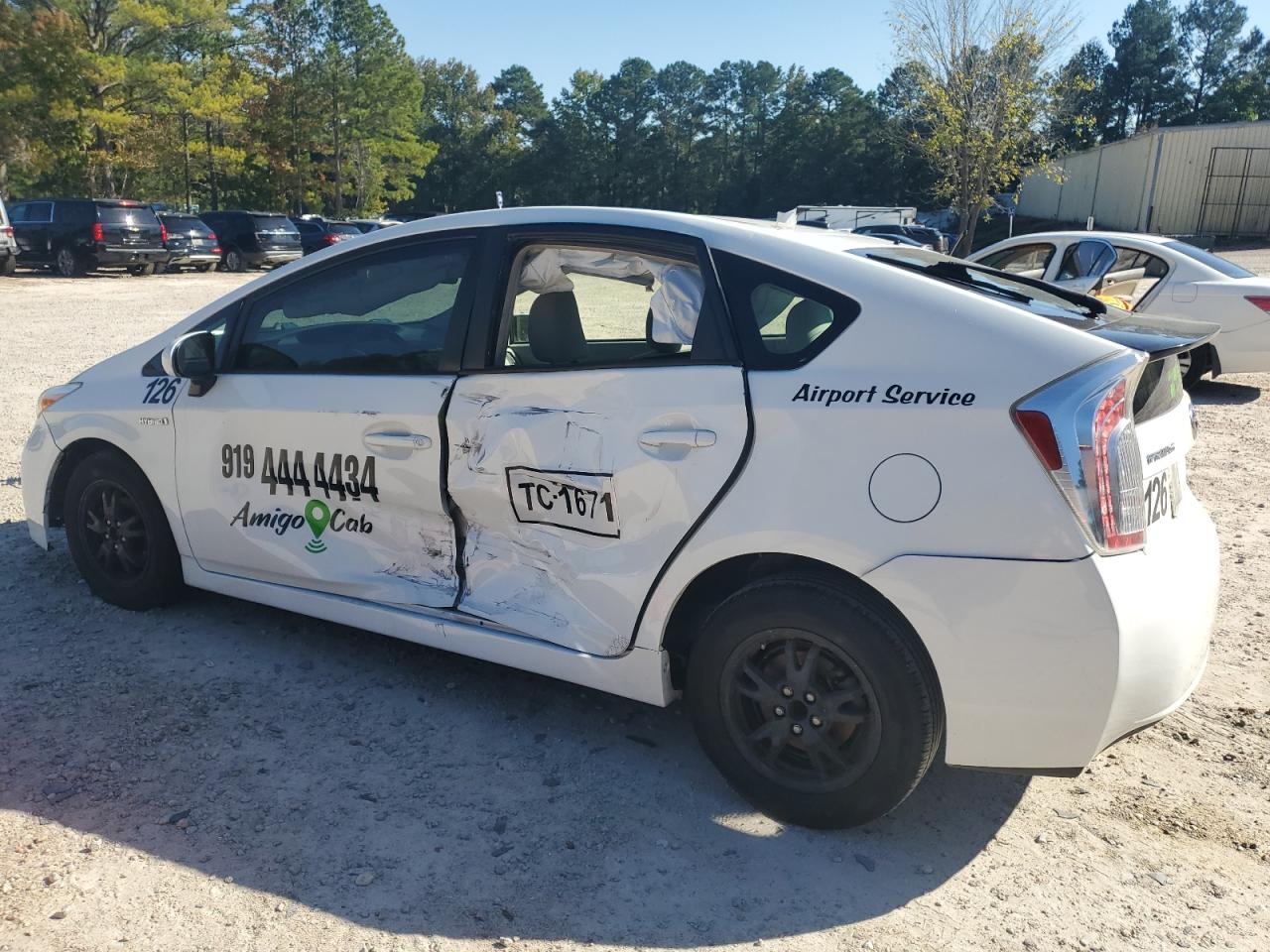 2014 Toyota Prius VIN JTDKN3DU1E0371149 Copart auction photo, side damage thumbnail 2