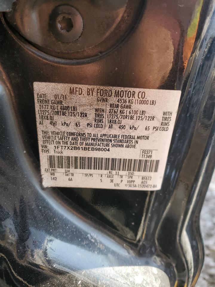 2011 Ford F250 VIN 1FT7X2B61BEB98004 Copart auction photo, front end damage thumbnail 12