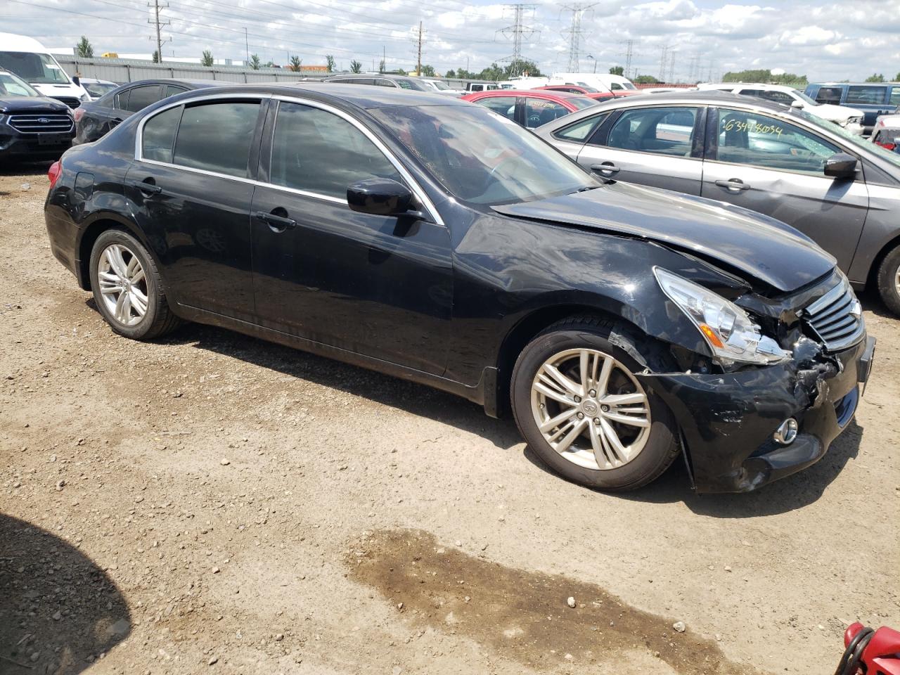 2012 Infiniti G VIN JN1CV6AR9CM973621 Copart auction photo, front end damage thumbnail 4