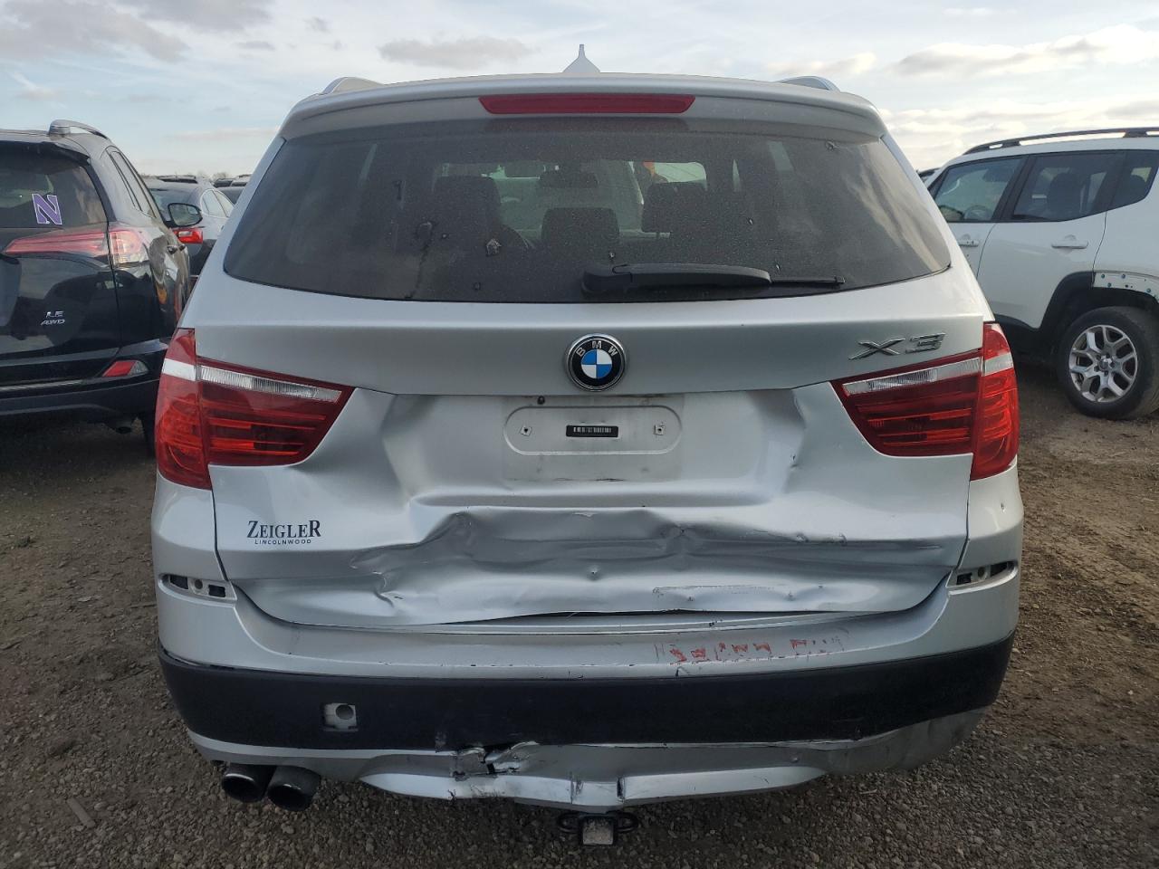 2013 BMW X3 VIN 5UXWX9C5XD0A27716 Copart auction photo, front end / rear end damage thumbnail 6