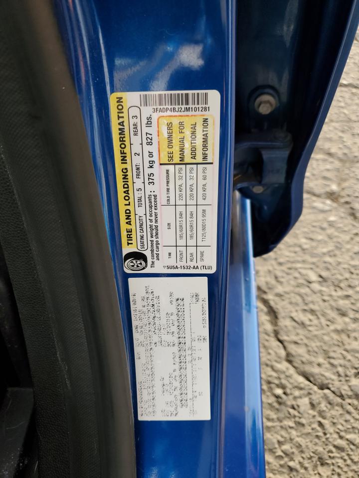 2018 Ford Fiesta VIN 3FADP4BJ2JM101281 Copart auction photo, all over damage thumbnail 12