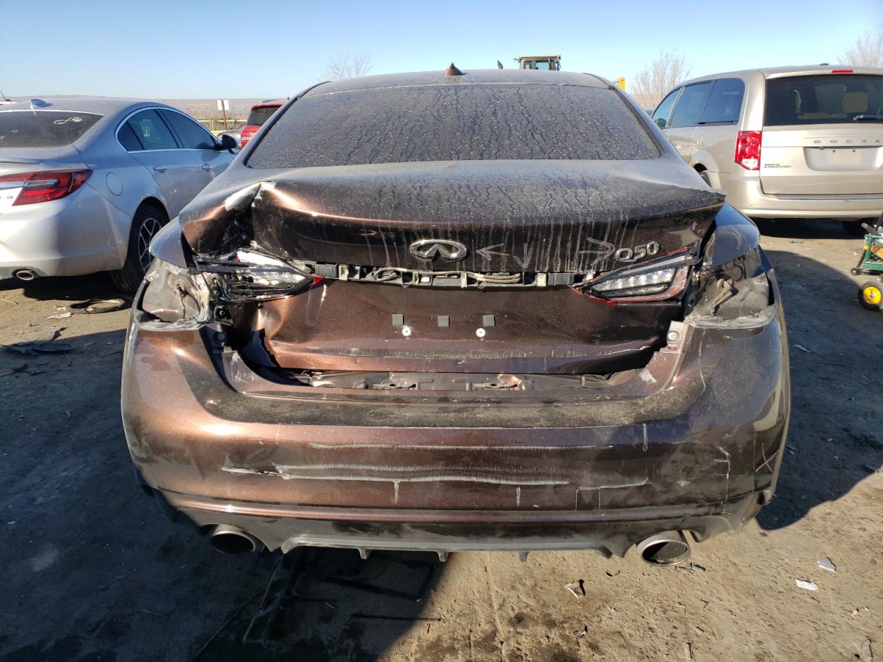 2018 Infiniti Q50 VIN JN1CV7AP8JM241062 Copart auction photo, rear end damage thumbnail 6