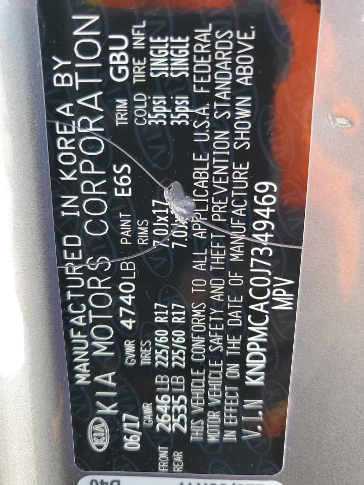 2018 KIA Sportage VIN KNDPMCAC0J7349469 Copart auction photo, minor dent/scratches damage thumbnail 12