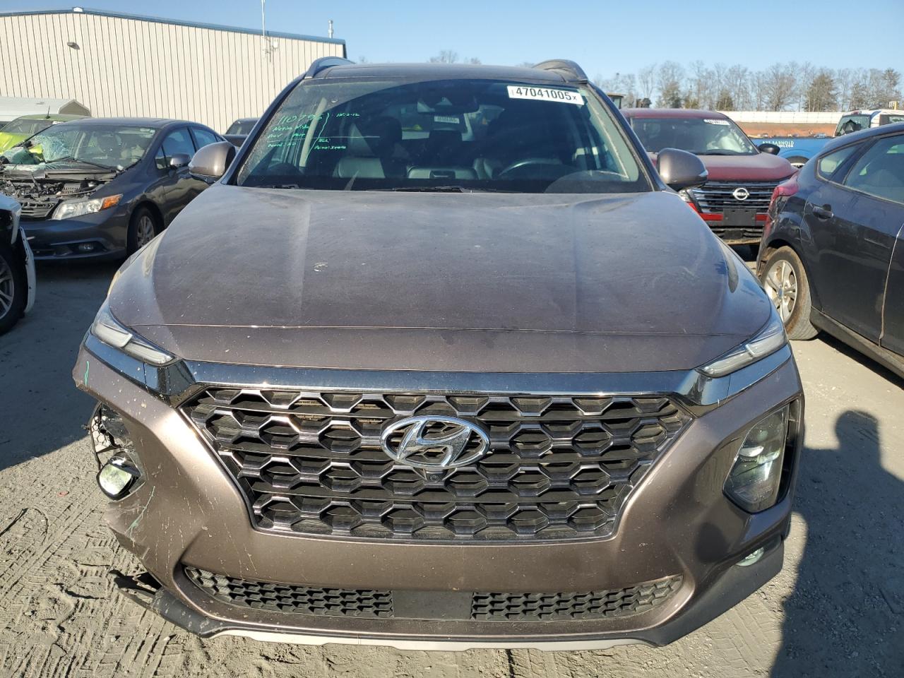 2020 Hyundai Santa Fe VIN 5NMS5CAD7LH203842 Copart auction photo, front end / side damage thumbnail 5