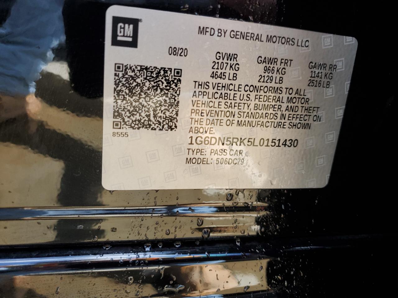 2020 Cadillac CT5 VIN 1G6DN5RK5L0151430 Copart auction photo, water/flood damage thumbnail 12