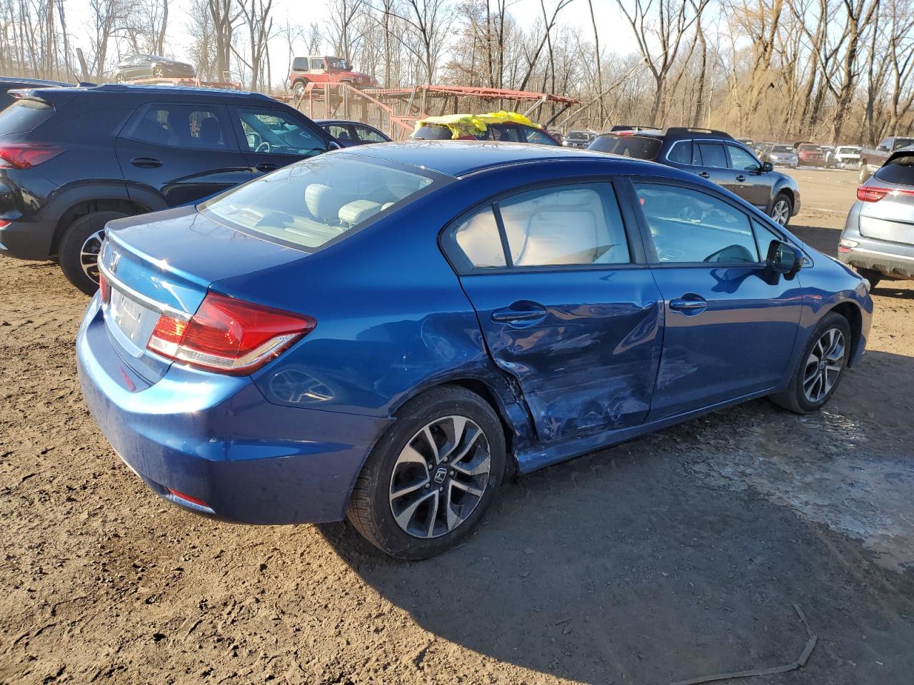 2014 Honda Civic VIN 2HGFB2F80EH546914 Copart auction photo, side damage thumbnail 3