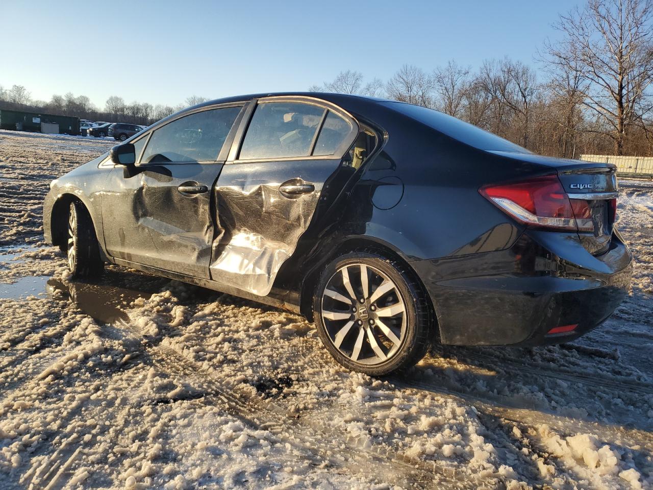 2014 Honda Civic VIN 19XFB2F95EE017090 Copart auction photo, side / front end damage thumbnail 2