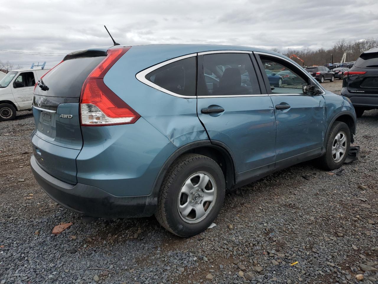 2014 Honda CR-V VIN 5J6RM4H38EL013614 Copart auction photo, rollover damage thumbnail 3