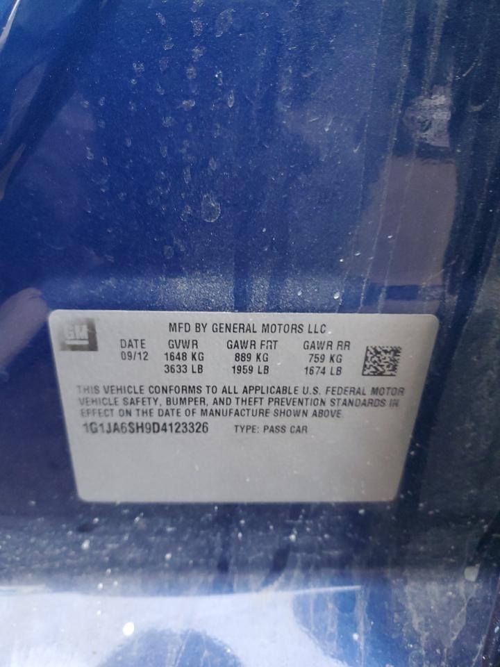 2013 Chevrolet Sonic VIN 1G1JA6SH9D4123326 Copart auction photo, side / front end damage thumbnail 12