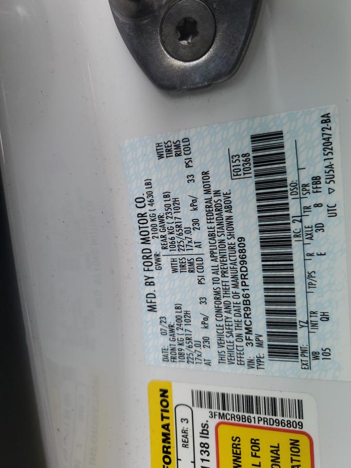 2023 Ford Bronco VIN 3FMCR9B61PRD96809 Copart auction photo, front end / minor dent/scratches damage thumbnail 13