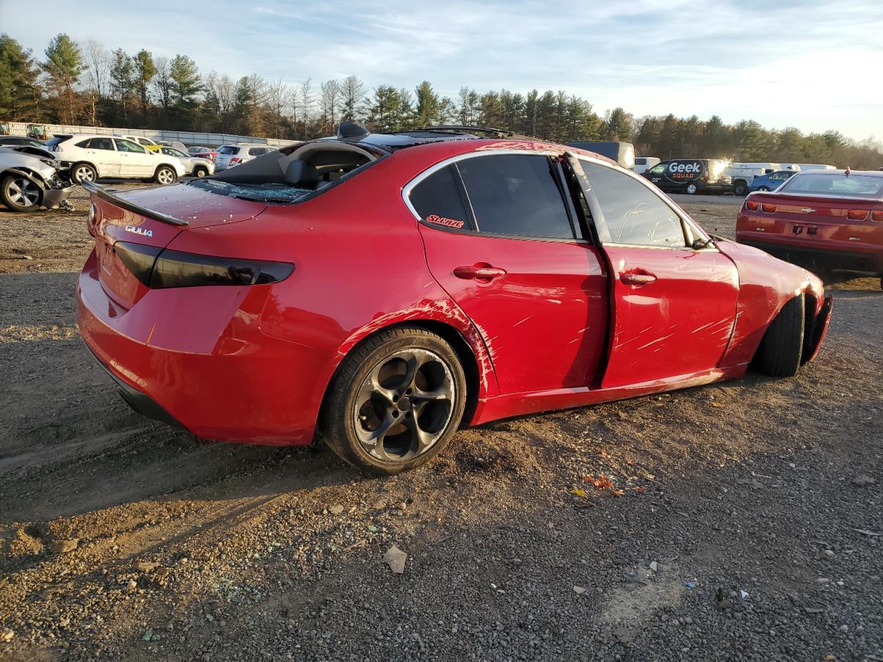 2019 Alfa Romeo Giulia VIN ZARFANAN7K7605678 Copart auction photo, rollover / undercarriage damage thumbnail 3