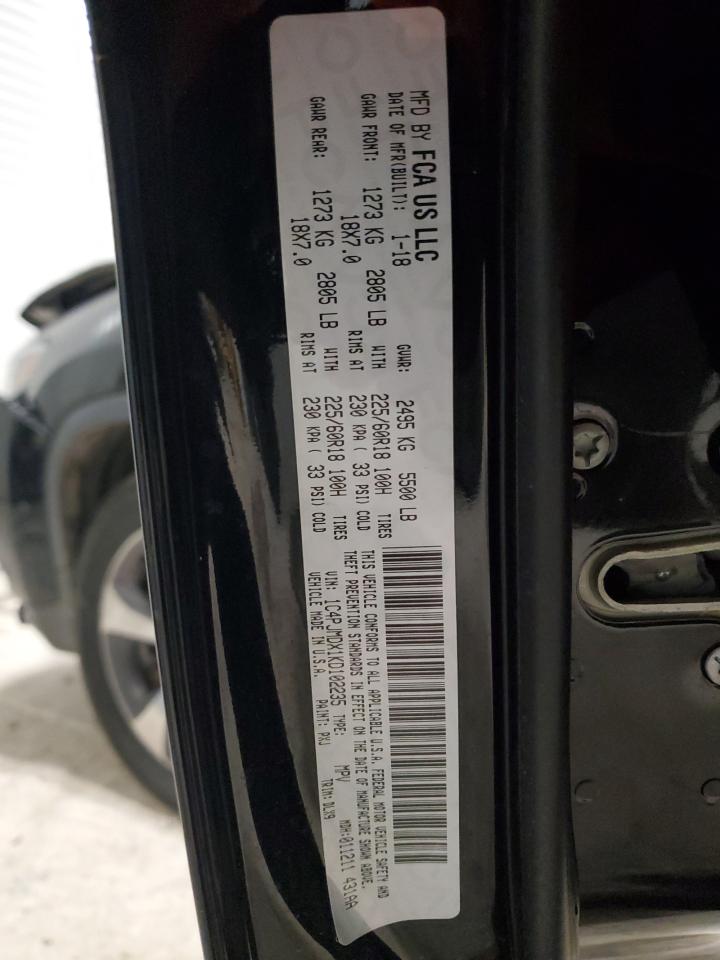 2019 Jeep Grand Cherokee VIN 1C4PJMDX1KD102235 Copart auction photo, front end damage thumbnail 15