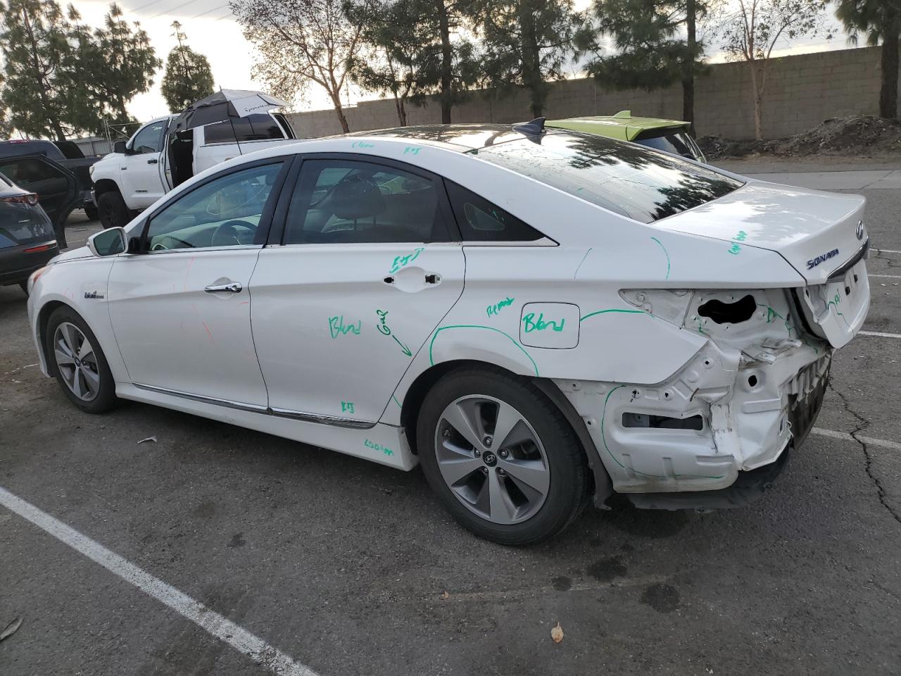 2012 Hyundai Sonata VIN KMHEC4A49CA020957 Copart auction photo, rear end damage thumbnail 2