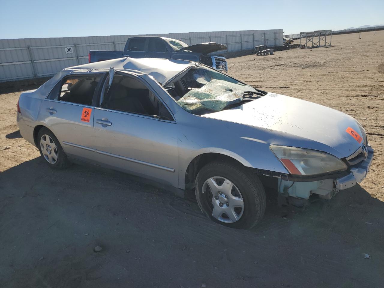 2007 Honda Accord VIN 1HGCM56477A198140 Copart auction photo, all over / top/roof damage thumbnail 4