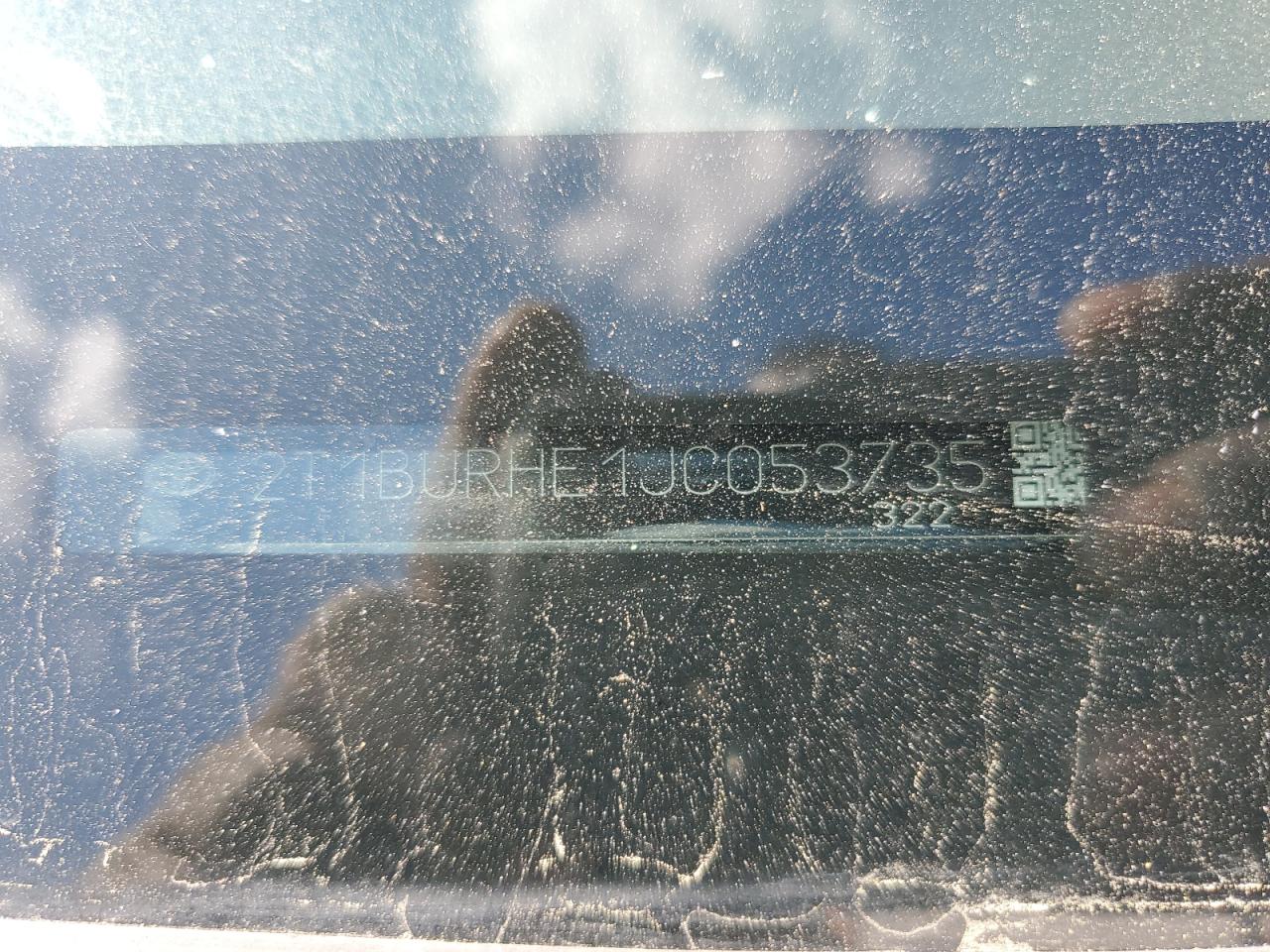 2018 Toyota Corolla VIN 2T1BURHE1JC053735 Copart auction photo, front end / side damage thumbnail 15