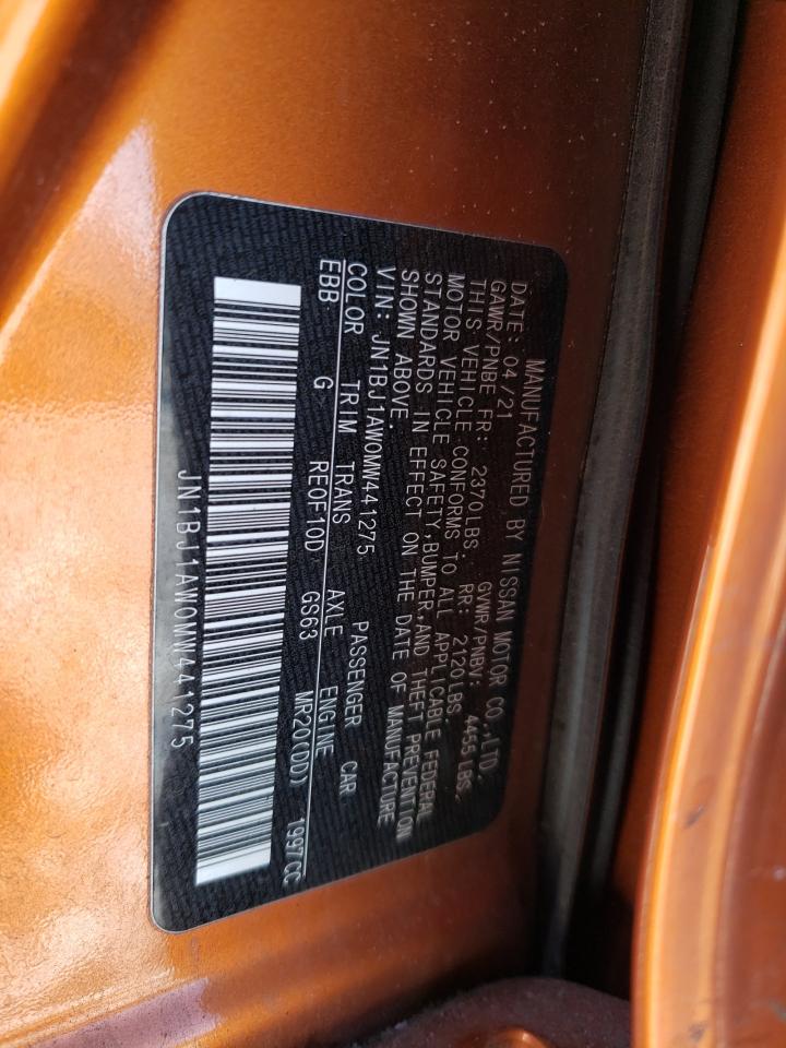2021 Nissan Rogue VIN JN1BJ1AW0MW441275 Copart auction photo, side / undercarriage damage thumbnail 15