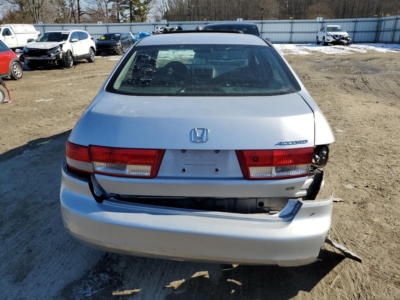 2003 Honda Accord VIN 1HGCM56633A104959 Copart auction photo, side / rear end damage thumbnail 6