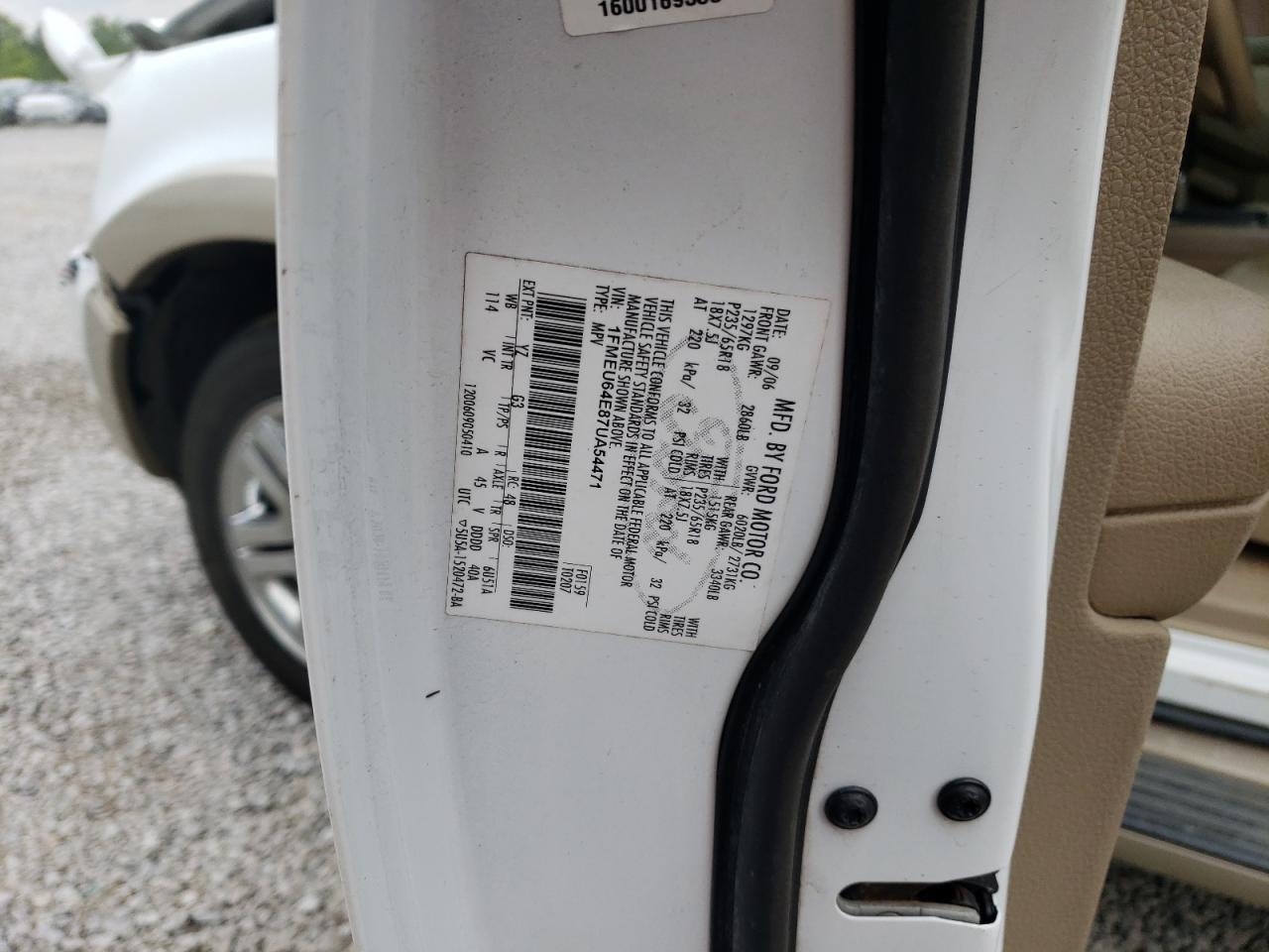 2007 Ford Explorer VIN 1FMEU64E87UA54471 Copart auction photo, front end damage thumbnail 13
