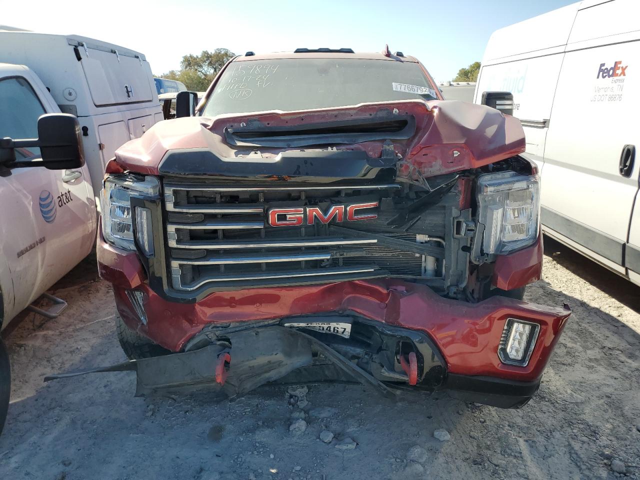 2022 GMC Sierra VIN 1GT49PEY5NF232693 Copart auction photo, front end damage thumbnail 5