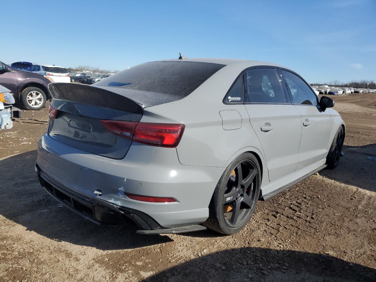 2018 Audi RS3 VIN WUABWGFFXJ1900365 Copart auction photo, side / mechanical damage thumbnail 3