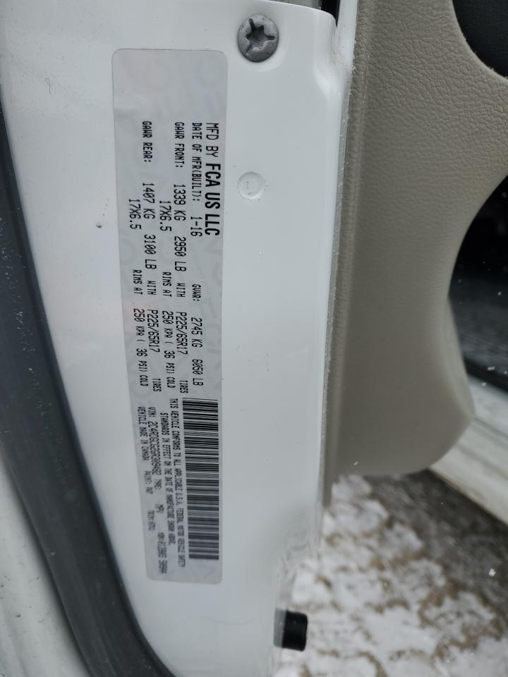 2016 Dodge Caravan VIN 2C4RDGCG2GR309482 Copart auction photo, front end damage thumbnail 14