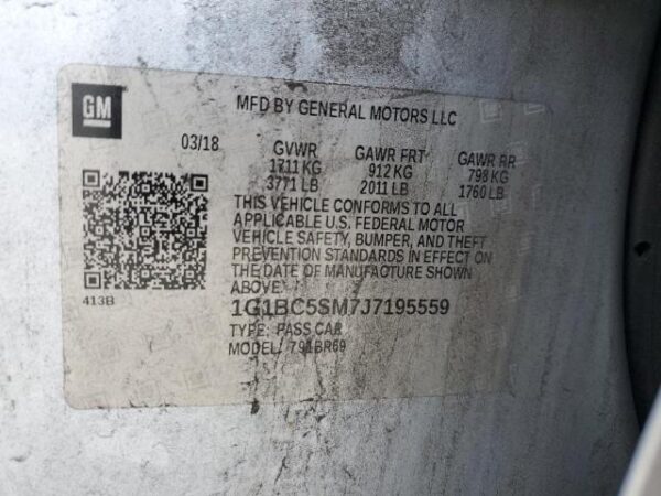 Chevrolet CRUZE 2018 - 1G1BC5SM7J7195559