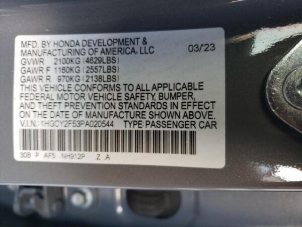 Honda Accord 2023 - 1HGCY2F53PA020544