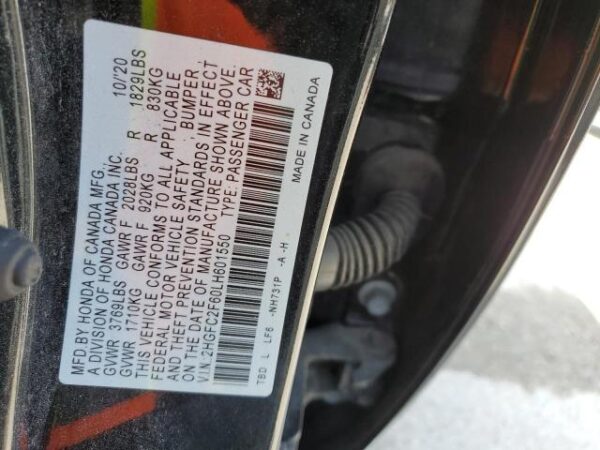 Honda Civic 2020 - 2HGFC2F60LH601550