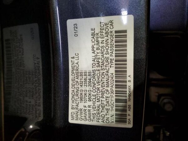 Honda Accord 2023 - 1HGCY1F36PA002404