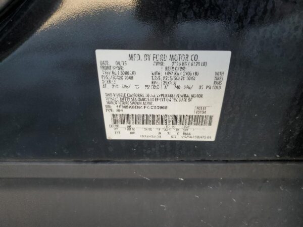 FORD EXPLORER BLACK - 1FM5K8D80FGC58965