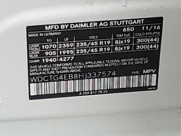 Mercedes-benz GLA 2017 - WDCTG4EB8HJ337574